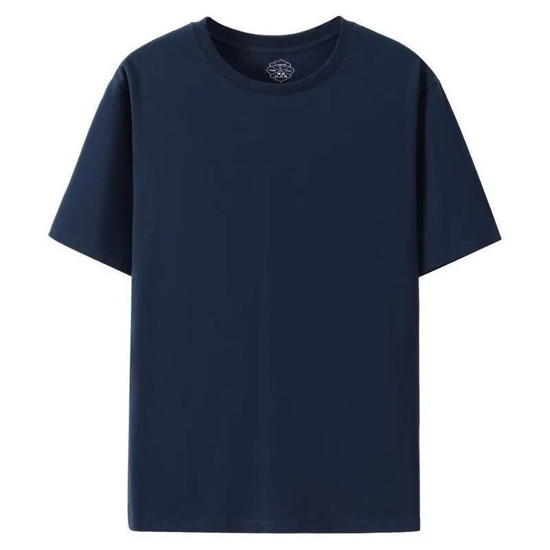 Men's cotton blank t-shirt in slim fit with short sleeves, solid black or white colour options