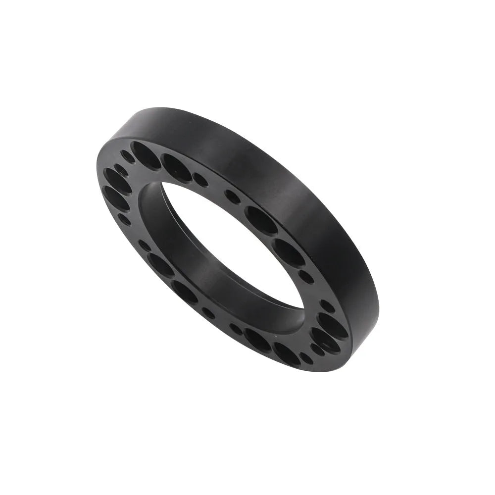 Aluminium alloy steering wheel hub adapter 86mm outer diameter 55mm inner diameter 12.5mm height in black finish