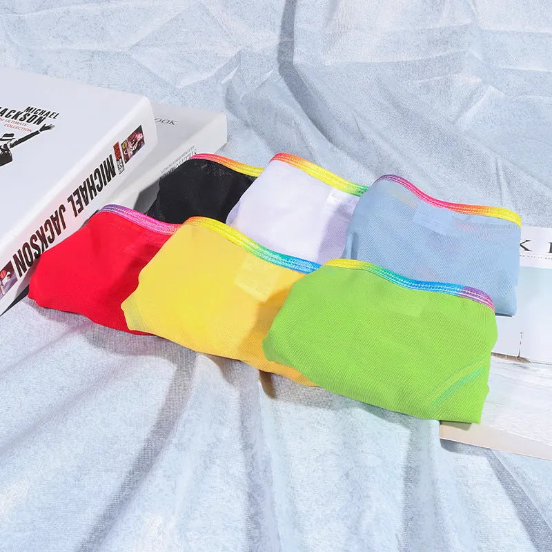 Women's mesh transparent briefs in quick-drying nylon fabric available in six colours