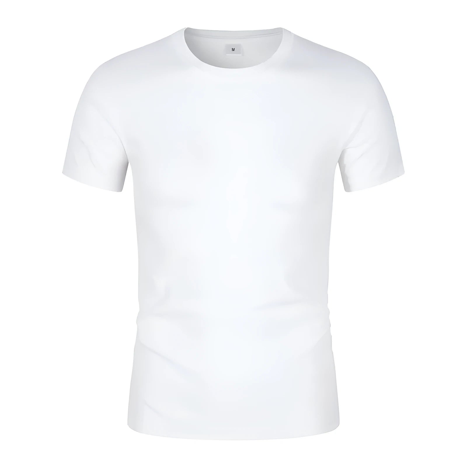 Men's solid colour CVC cotton short-sleeved t-shirt with round neckline
