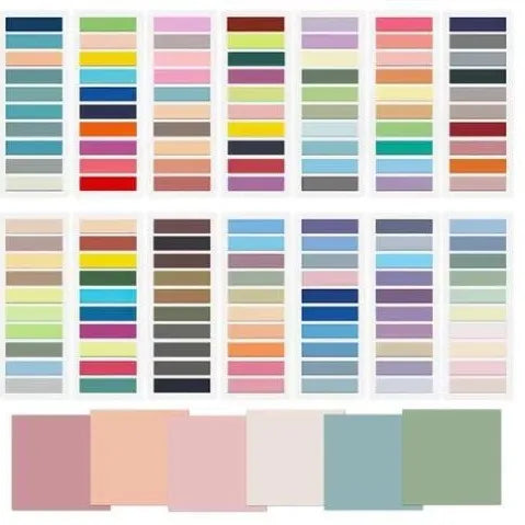 Morandi loose-leaf classification pet post-it notes set with plastic scale sheet and paper card pockets