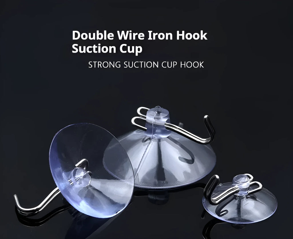 12 PVC suction disc hooks in various styles and sizes from 2cm to 6cm on a white background