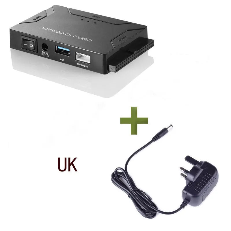 USB 3.0 to IDE/SATA desktop hard disk adapter with power supply and cables