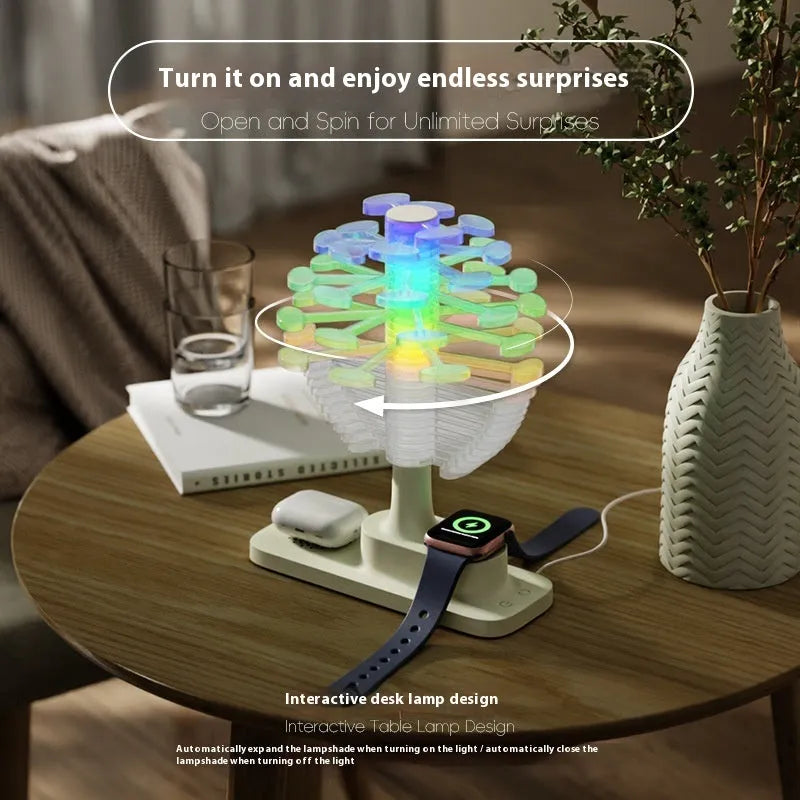 Spiral tree design LED table lamp with geometric modelling for modern home decor