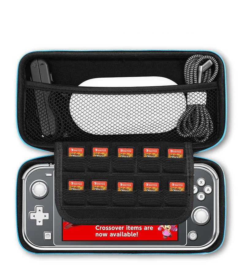 Anti scratch flannel storage bag for Nintendo Switch with thick EVA hard shell in portable model size