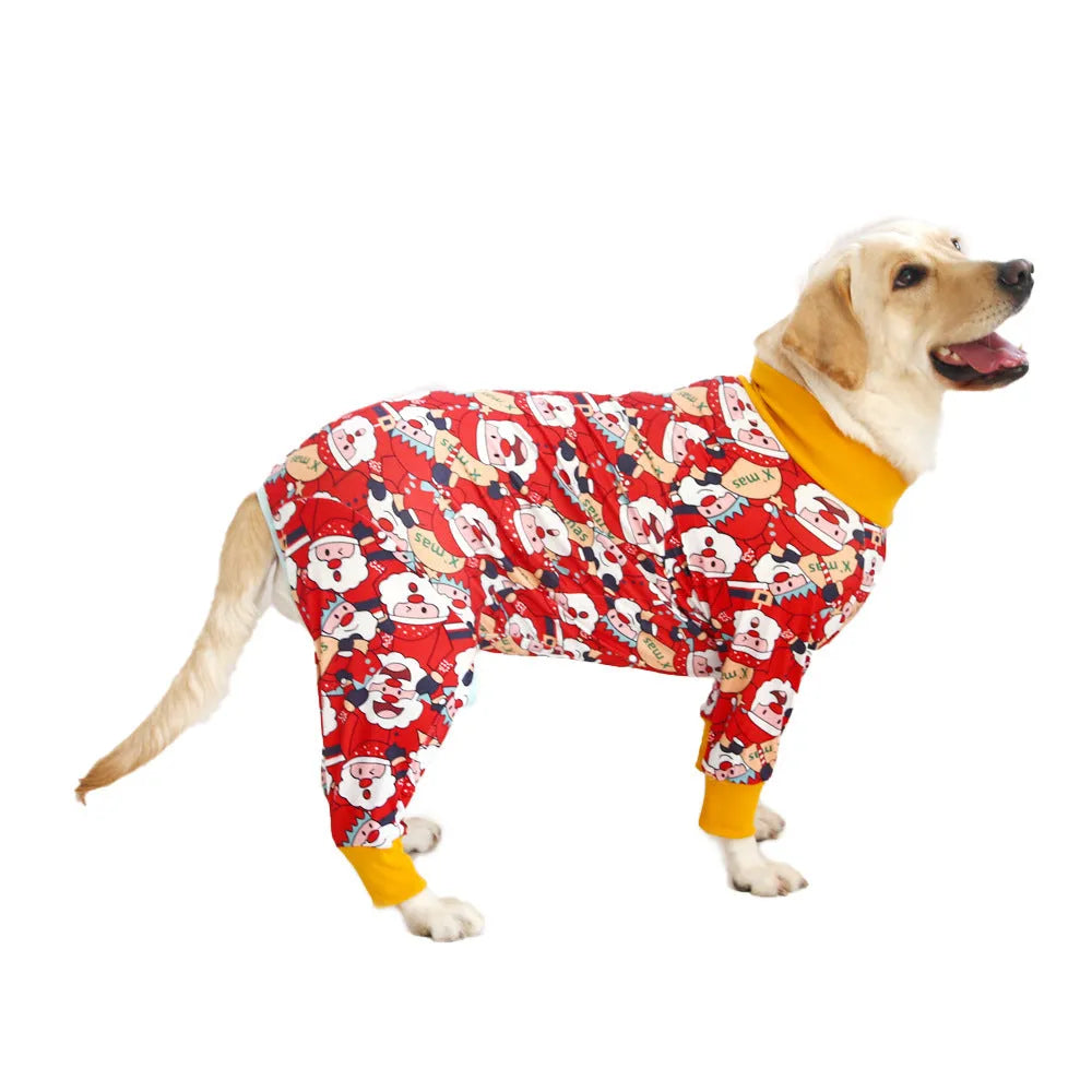 Cotton dog jumpsuit with four-legged coverage in multiple colour options