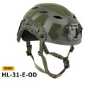 Diamond hole high cut lightweight ABS tactical helmet in black colour
