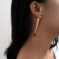 Trendy hip hop cross earrings for women – alloy electroplated with artificial gems, gold or silver colour