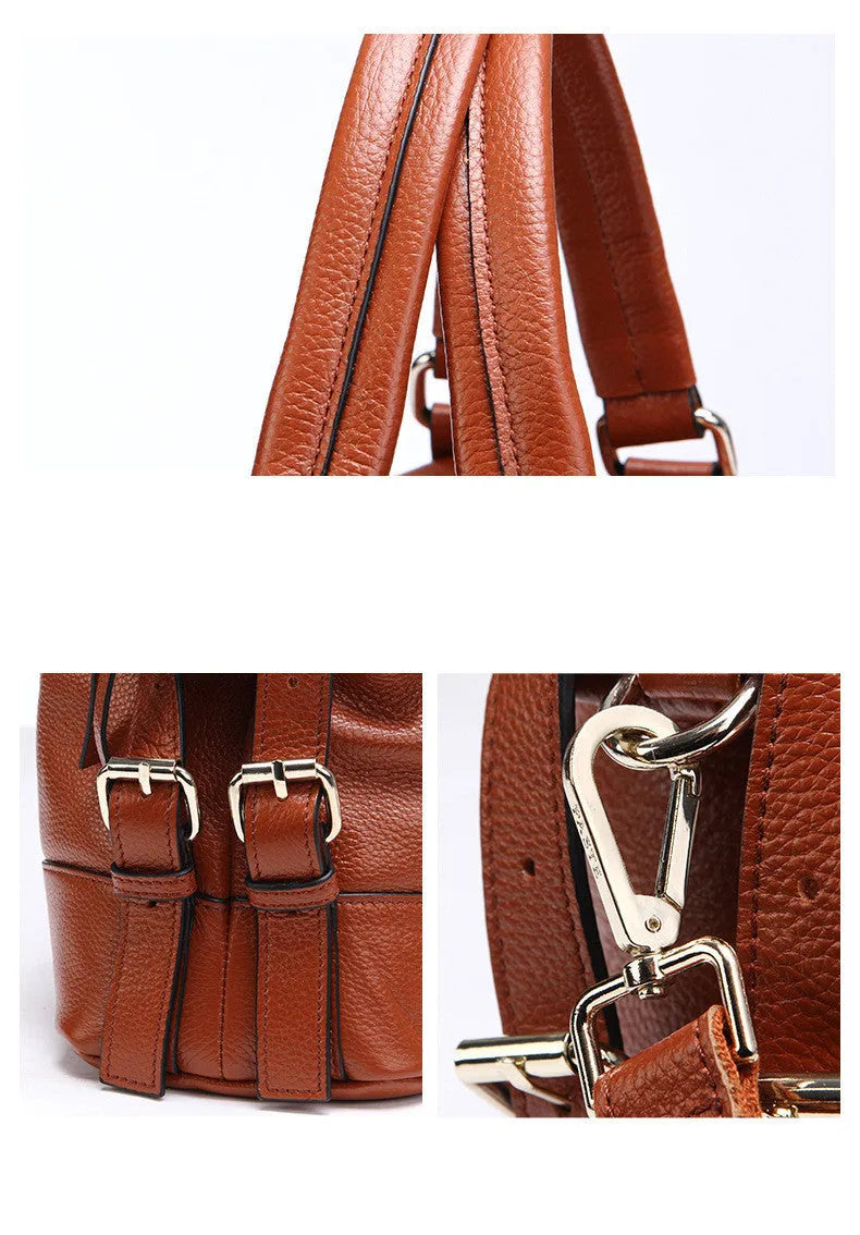 European top layer cowhide leather shoulder bag for ladies with tassel detail, zipper closure, soft handle, in black colour, medium size