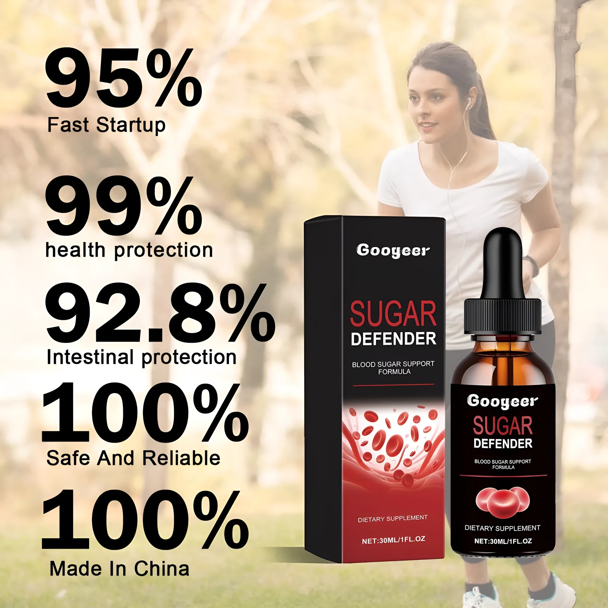30ml bottle of Googeer Body Care Drops, a liquid vitality supplement