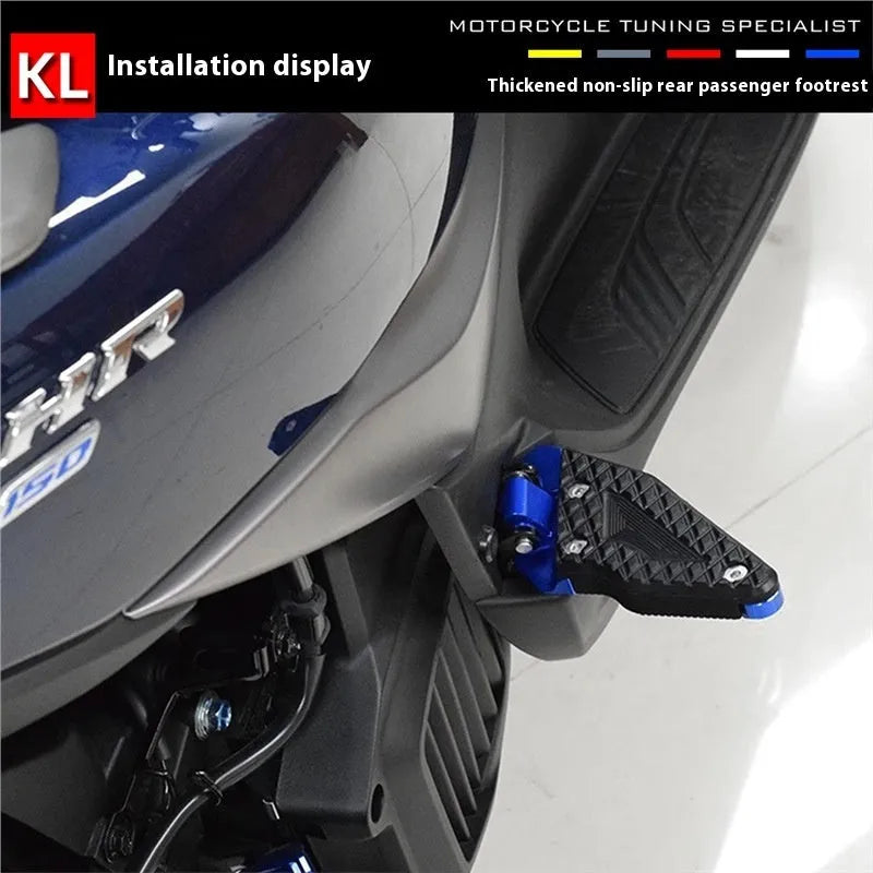 Red metal non-slip foot pedals for children electric vehicle passenger rear
