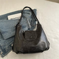 Women's horizontal square PU leather shoulder bag in urban simplicity style with single strap and internal phone pocket