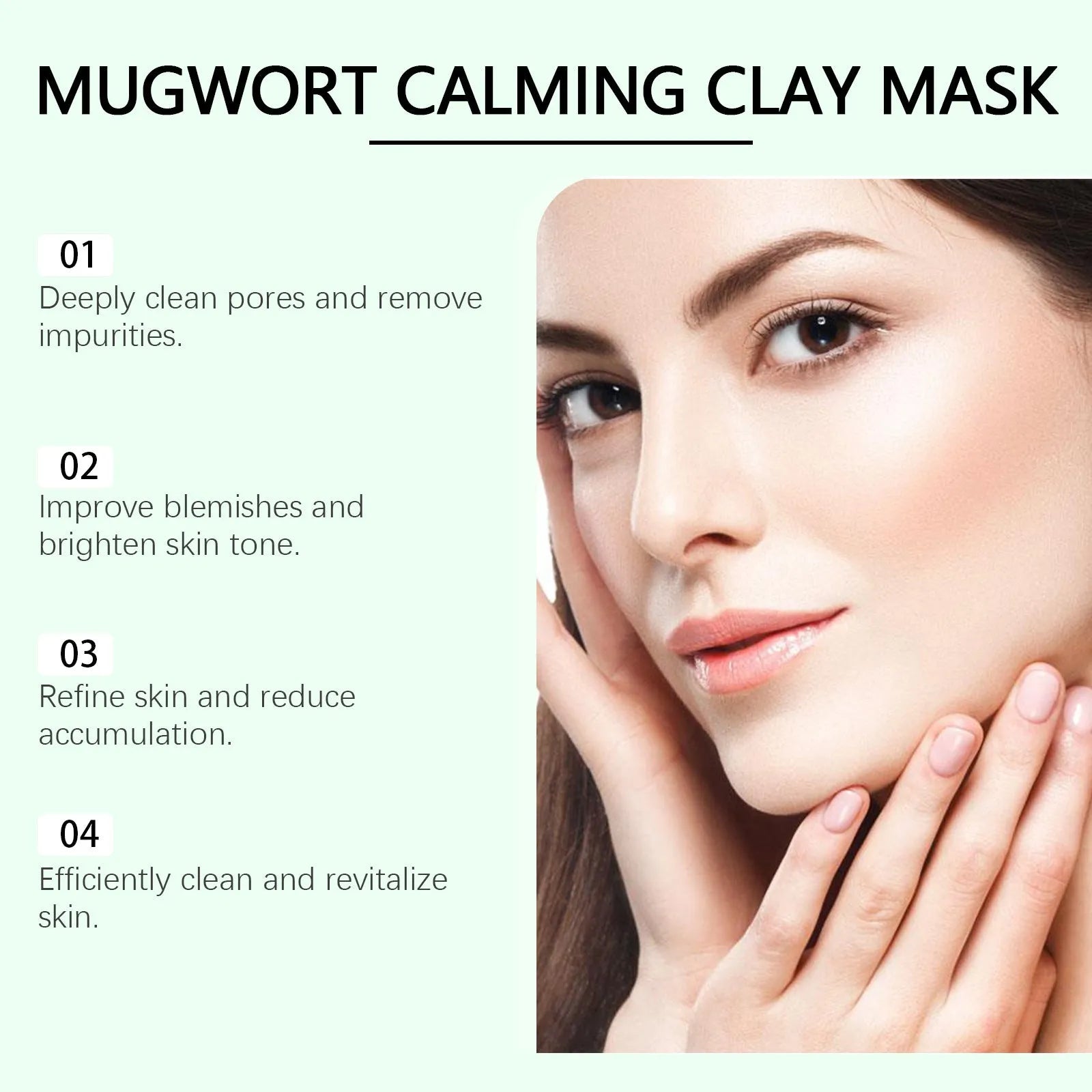 55g tube of pore cleaning mud mask for acne with bentonite clay and moxa leaf extract.