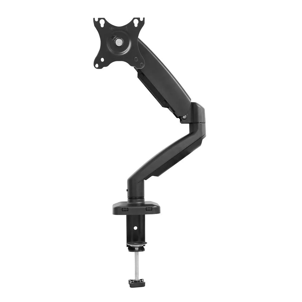 Black rotating telescopic LCD monitor bracket with desk clamp and 35cm extending arm