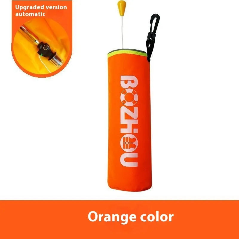 Automatic inflatable life jacket in blue, green or orange, 600D Oxford cloth, gas cylinder inflation, for fishing and car emergencies.