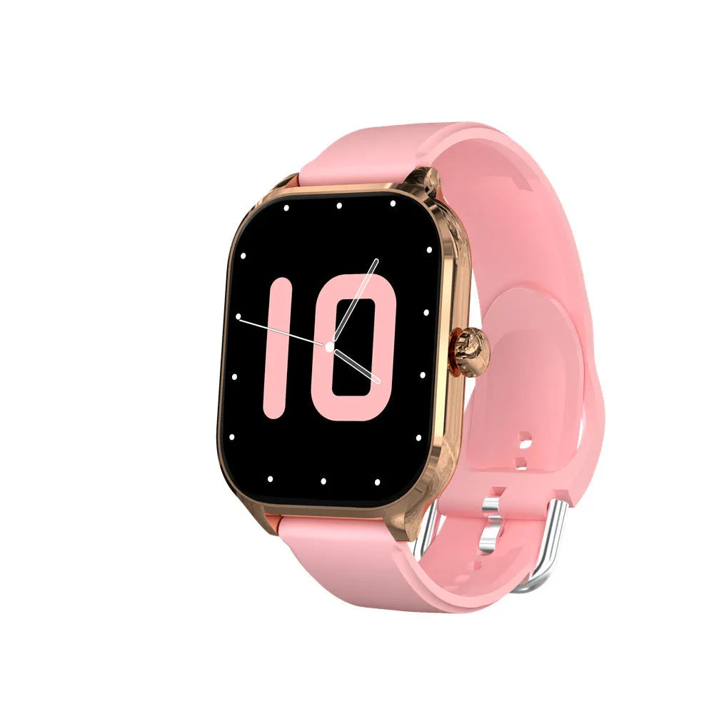 H9 smart watch with black silicone strap and 2.01in TFT screen displaying time