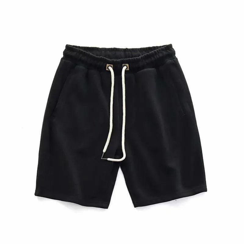 Men's retro loose knitted shorts, mid-waist, polyester, available in khaki, grey and black, sizes M to XXXL