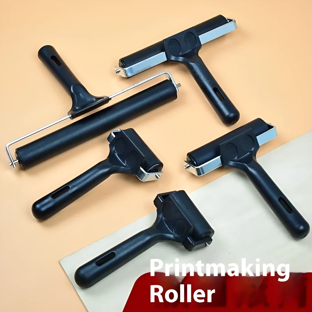 6cm black rubber paint roller brush tool with metal bracket for smooth even paint coverage