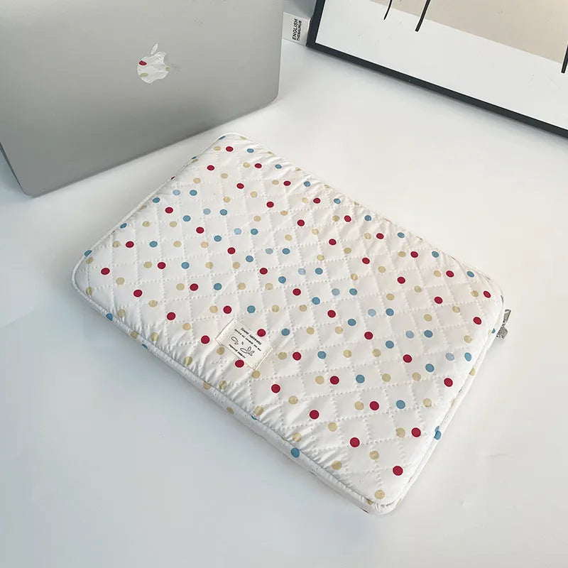 Polka dot women's laptop bag for 11, 13-14, and 15-15.6 inch computers.