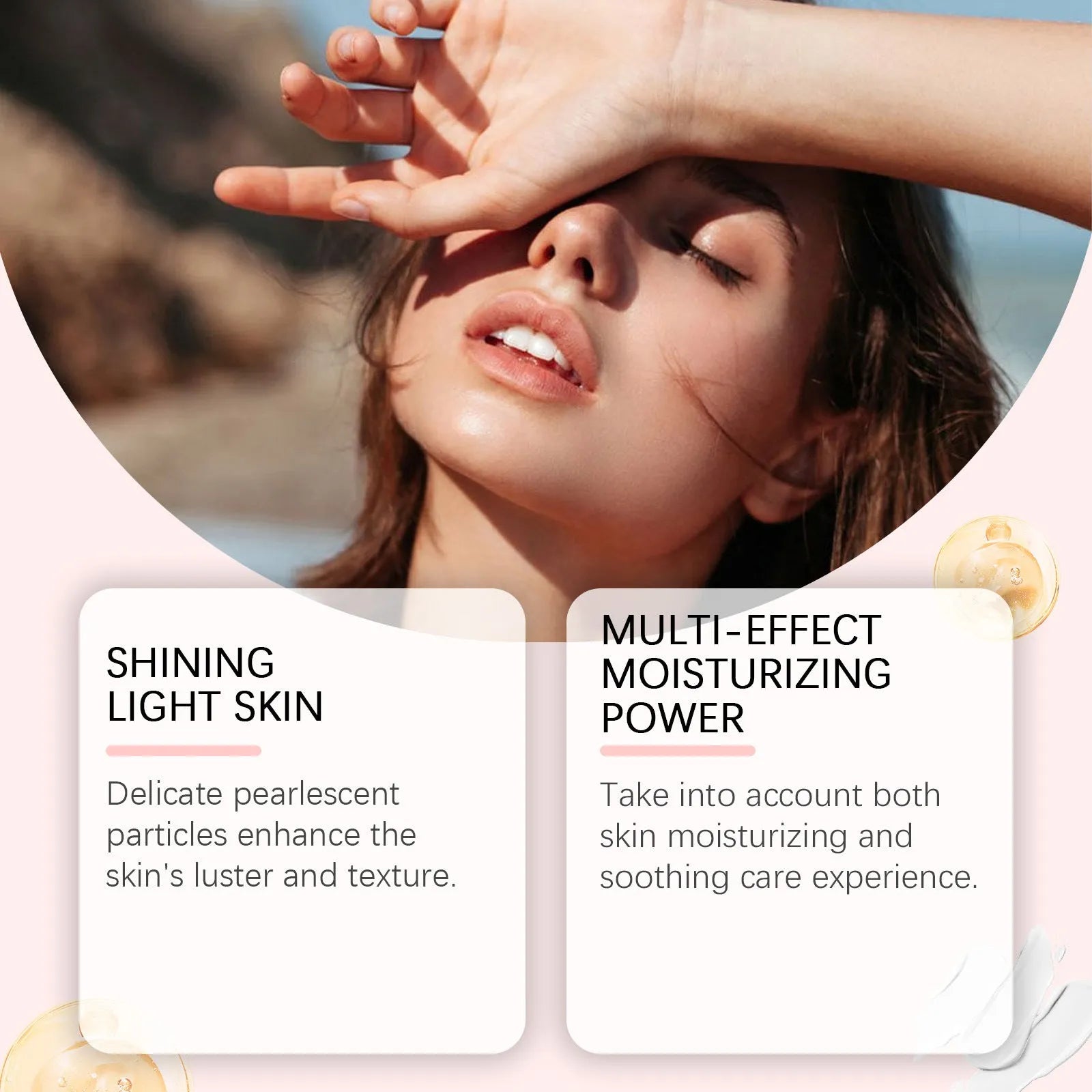30ml protective body oil against flashing light with coconut oil and mica reflective particles