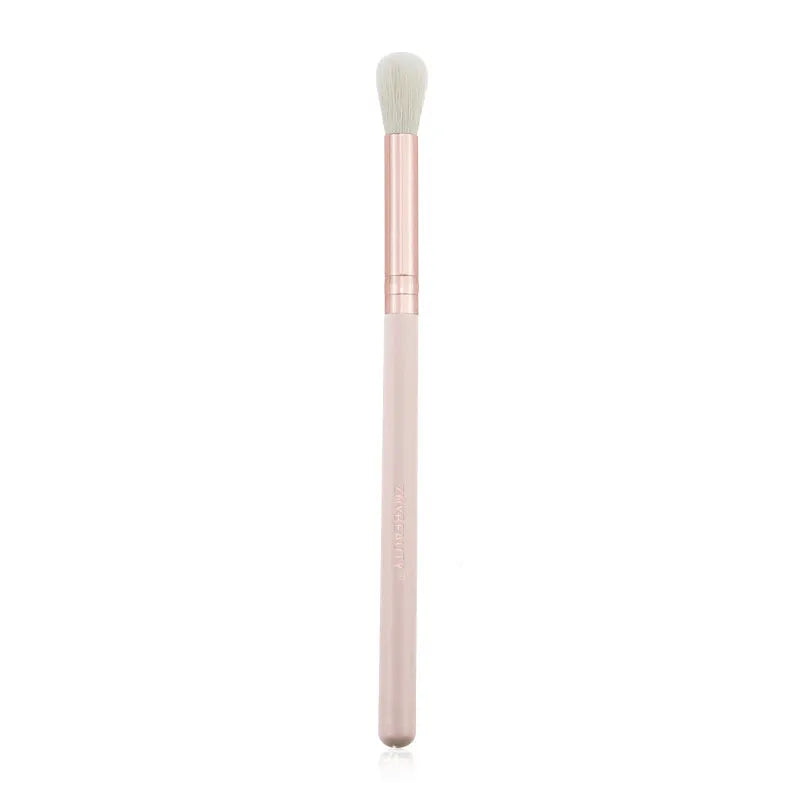 26-piece pink makeup brush set with wooden handles in PU storage bag