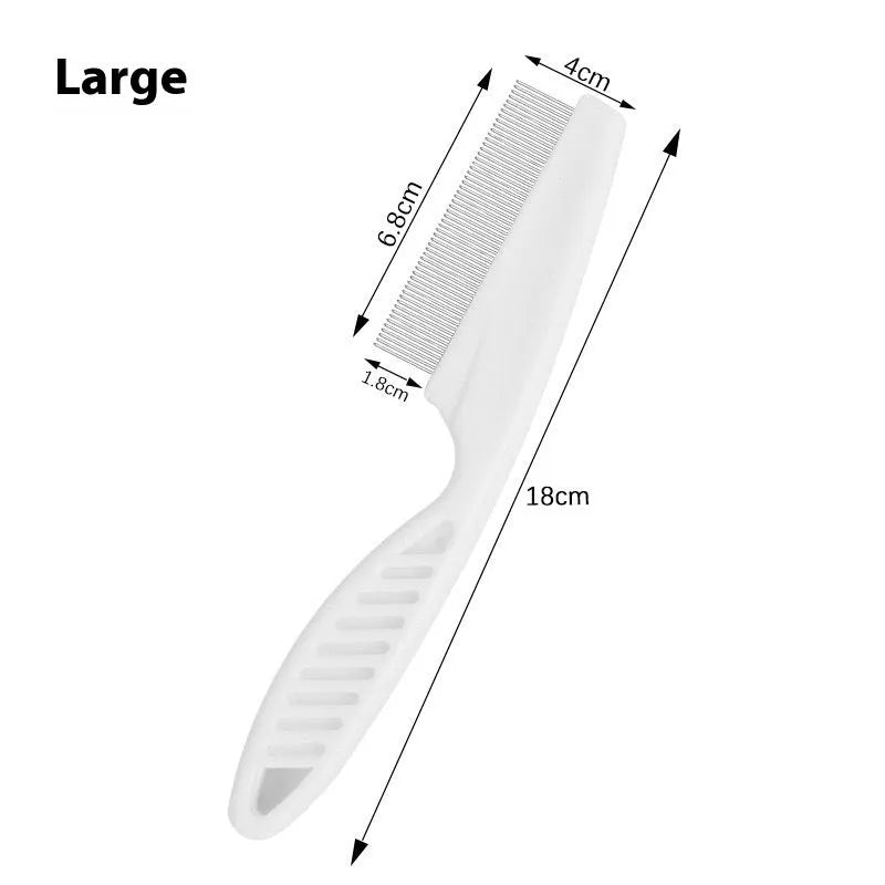 Plastic self-cleaning cat comb with floating teeth for removing loose hair from long-haired pets