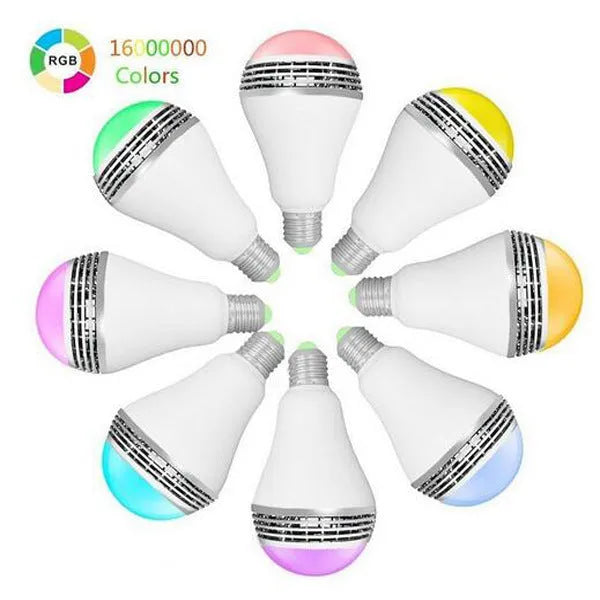 LED smart bulb with Bluetooth speaker functionality and RGB colour changing features in E27 fitting