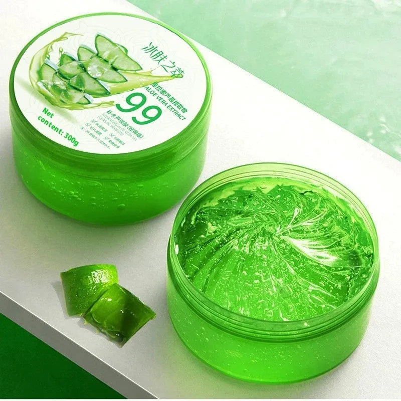 300g aloe vera gel skincare product in emulsion-gel formulation for face and body hydration