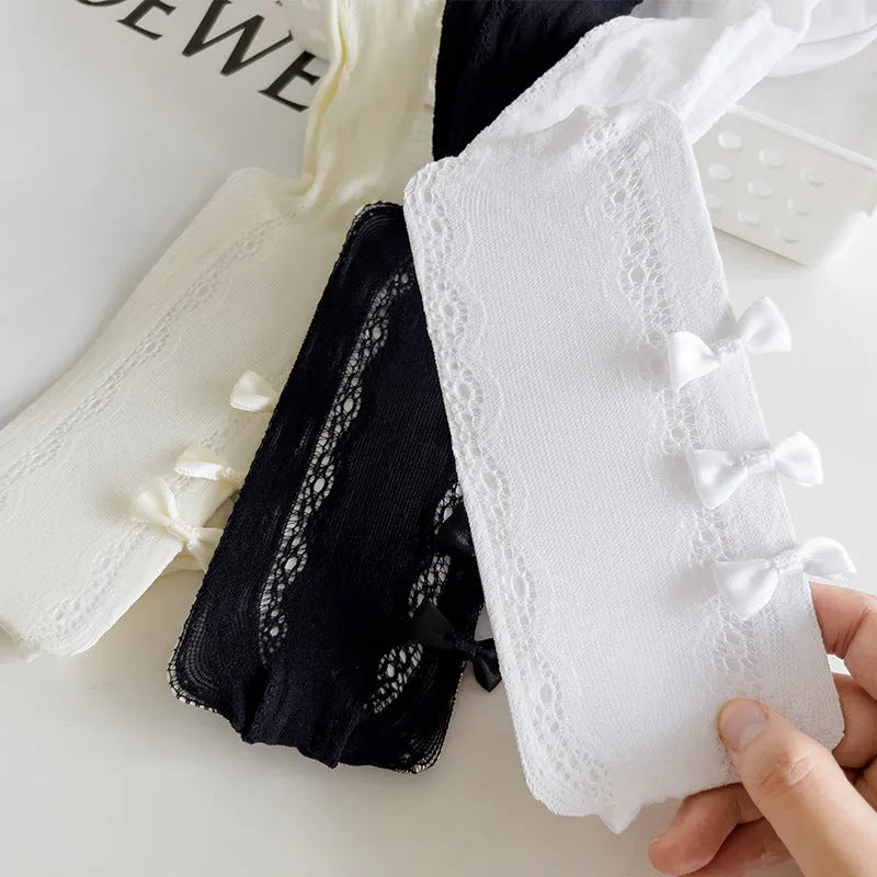 Hollow-out love anti-mosquito baby stockings in black white beige spandex for children aged 3-12