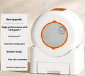 White PVC intelligent self-cleaning litter box with enclosed anti-splash design and deodorant function for cats