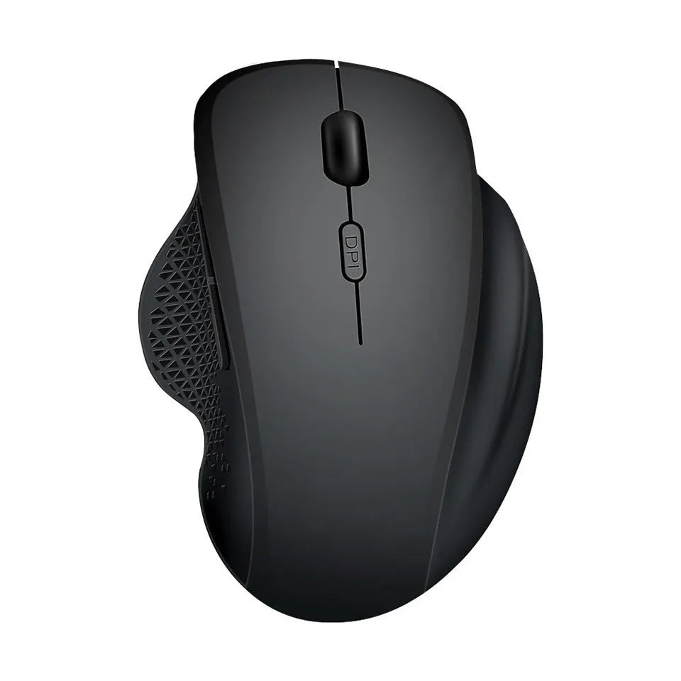 Black or grey self-charging wireless laptop mouse with USB cable, compact 112mm design