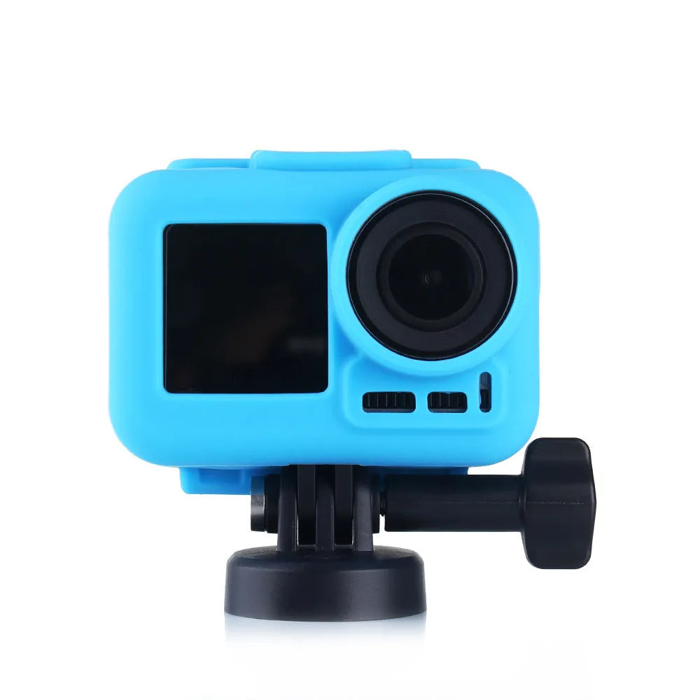 Silicone case for DJI Osmo Action camera in six colour options – black, blue, green, orange, red, white
