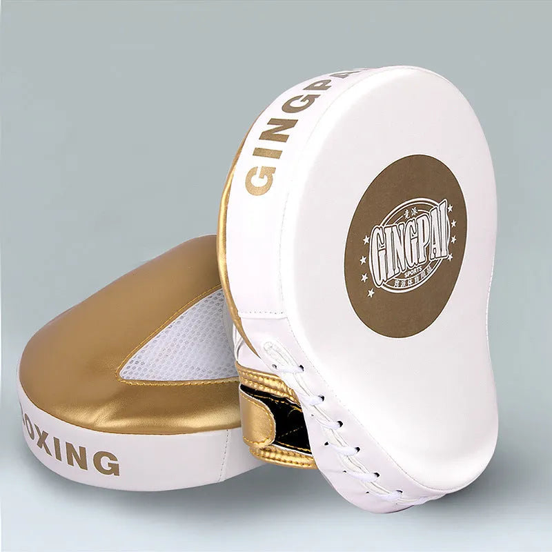 Vertical gold and green PU baffle target for boxing and Sanda martial arts training.