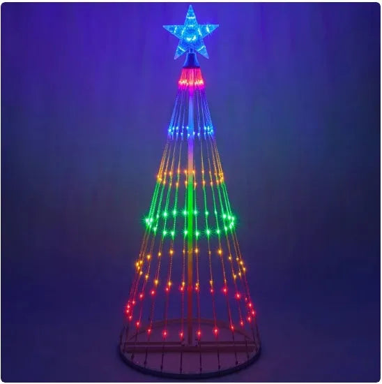 Multi-colour LED animated outdoor Christmas tree lights for garden decoration