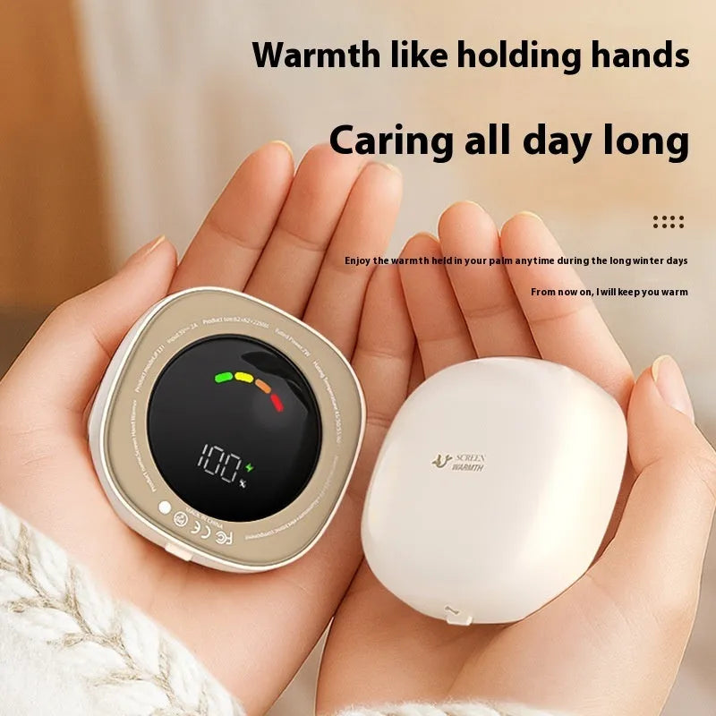 Mini portable magnetic hand warmer USB rechargeable double side heating in white, black, pink, yellow, and green JF331