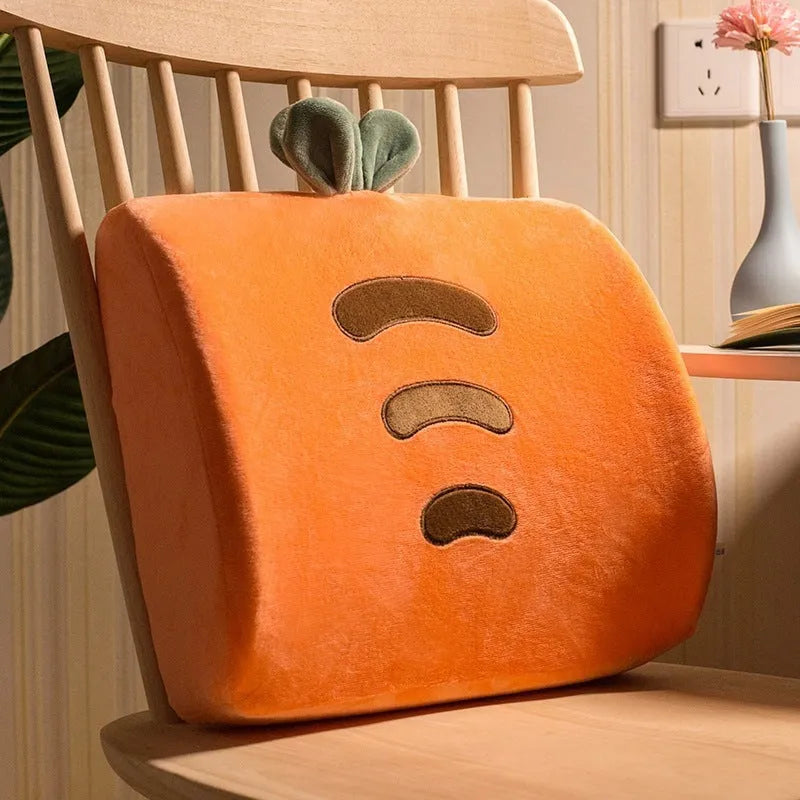 Cartoon memory foam seat back cushion with removable cover, shown in Pink Unicorn design.