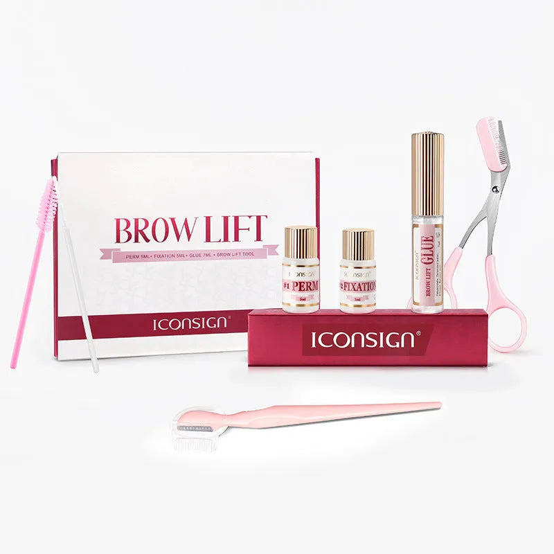 Pink eyebrow scalding suit set with eyebrow perm for keratosis treatment and styling