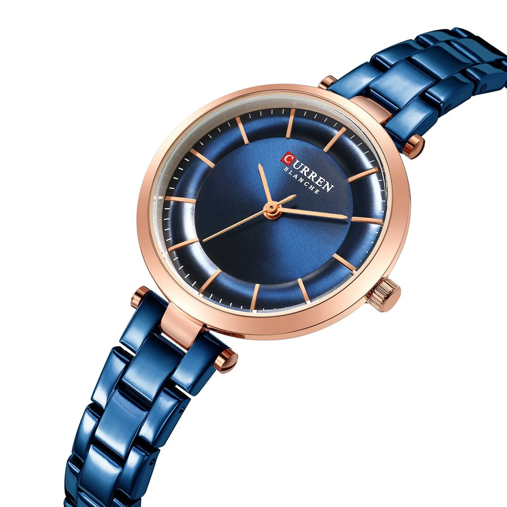 Women's casual quartz watch with slim 7mm case available in multiple colour options