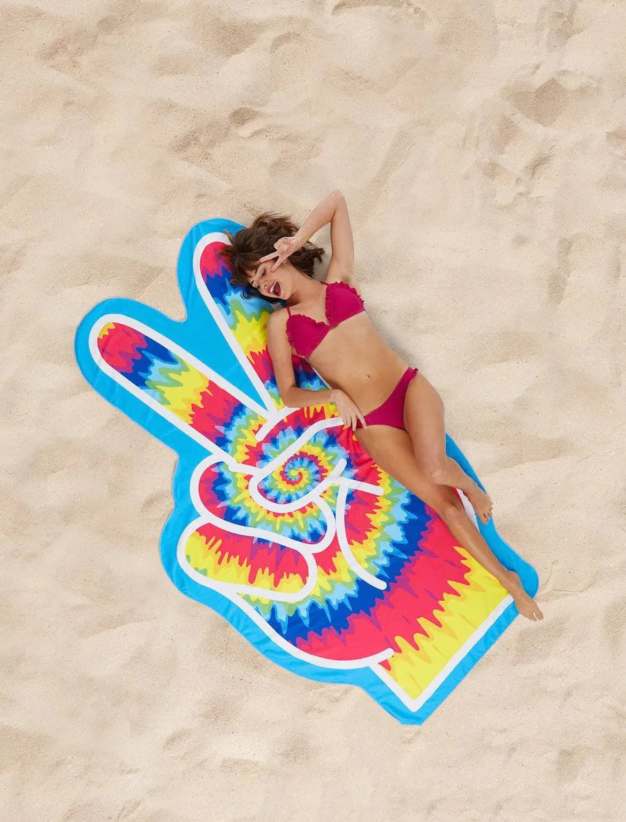 Water-absorbent quick-drying printed beach towel in avocado design, 170cm thin polyester section
