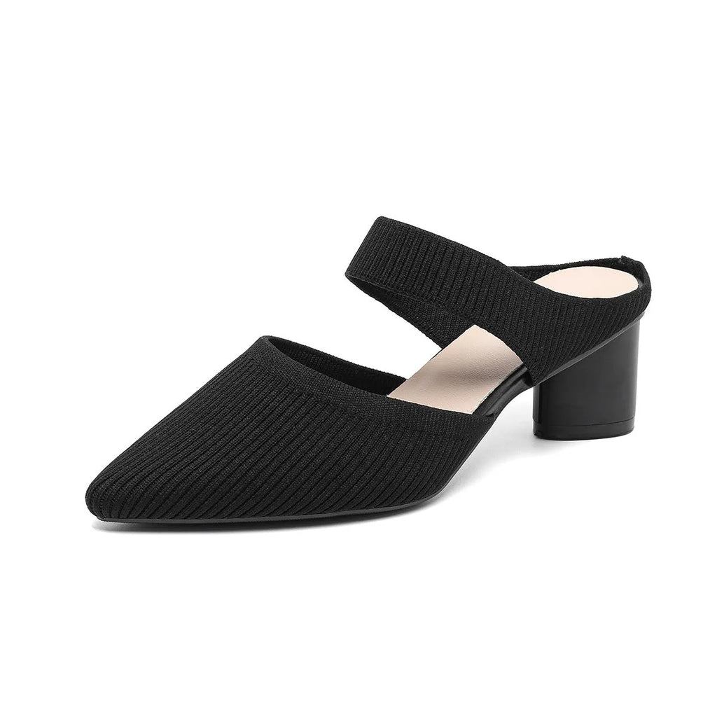 Casual simple pointed toe shallow mouth women's high heels in apricot colour, side view