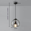 Modern minimalist glass chandelier with smoky gray shade and three-head long platter, suitable for dining room or bedroom