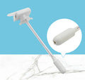 Electric pumping water device with blue press handle and long silicone straw for dispensing drinks.