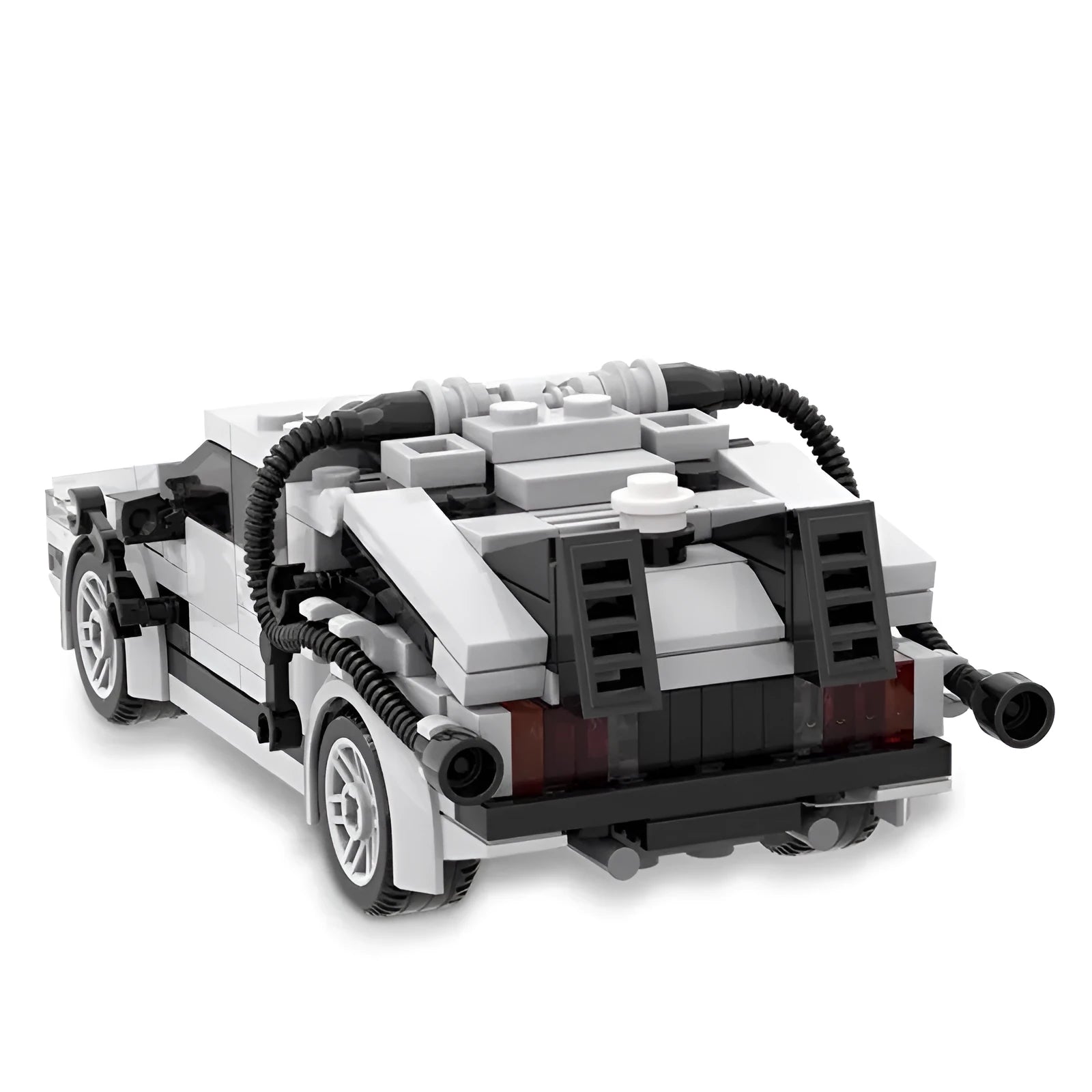 Plastic Back To The Future time machine building block toy in net pocket packaging for teenagers 7-14 years old
