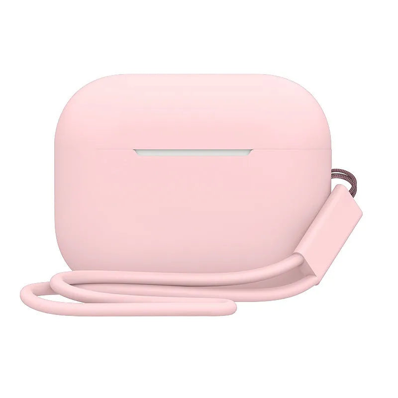 AirPods Pro 2 silicone protective case with attached lanyard in solid colour options