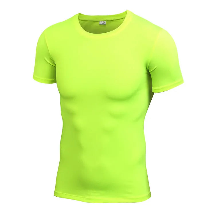 Men's stretch quick drying short-sleeved fitness shirt in multiple colours