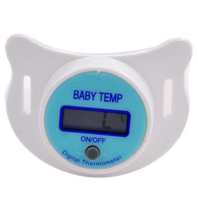 Baby pacifier digital thermometer for infants in blue and pink colour options