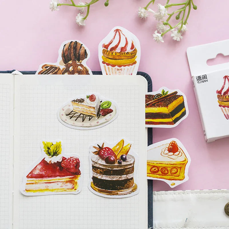 Yuxian hand ledger sweetheart cake shaped sealing paste stickers 50 pieces cute style printed