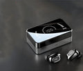 Mini in-ear Bluetooth headset in black or white with battery display, Bluetooth 5.0, 10m range and stereo earplug design