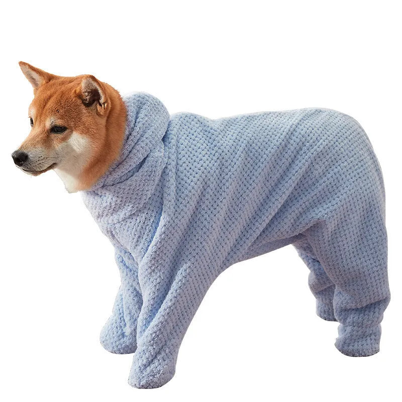 Absorbent cotton pet towel in wearable and scrubbing colour, thickening and quick-drying, sizes S to XXXL.