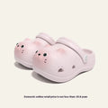 Children's closed toe slippers in grey brown, EVA upper, cartoon paradise design, size 140 for foot length 13-13.5cm